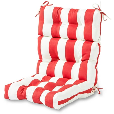 Outdoor High Back Chair Cushion, Cabana Stripe Red - Walmart.com
