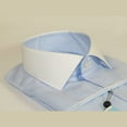 thumbnail image 6 of Mens 100% Italian Cotton Shirt High Quality Non Iron SORRENTO Turkey 4442 Blue, 6 of 8