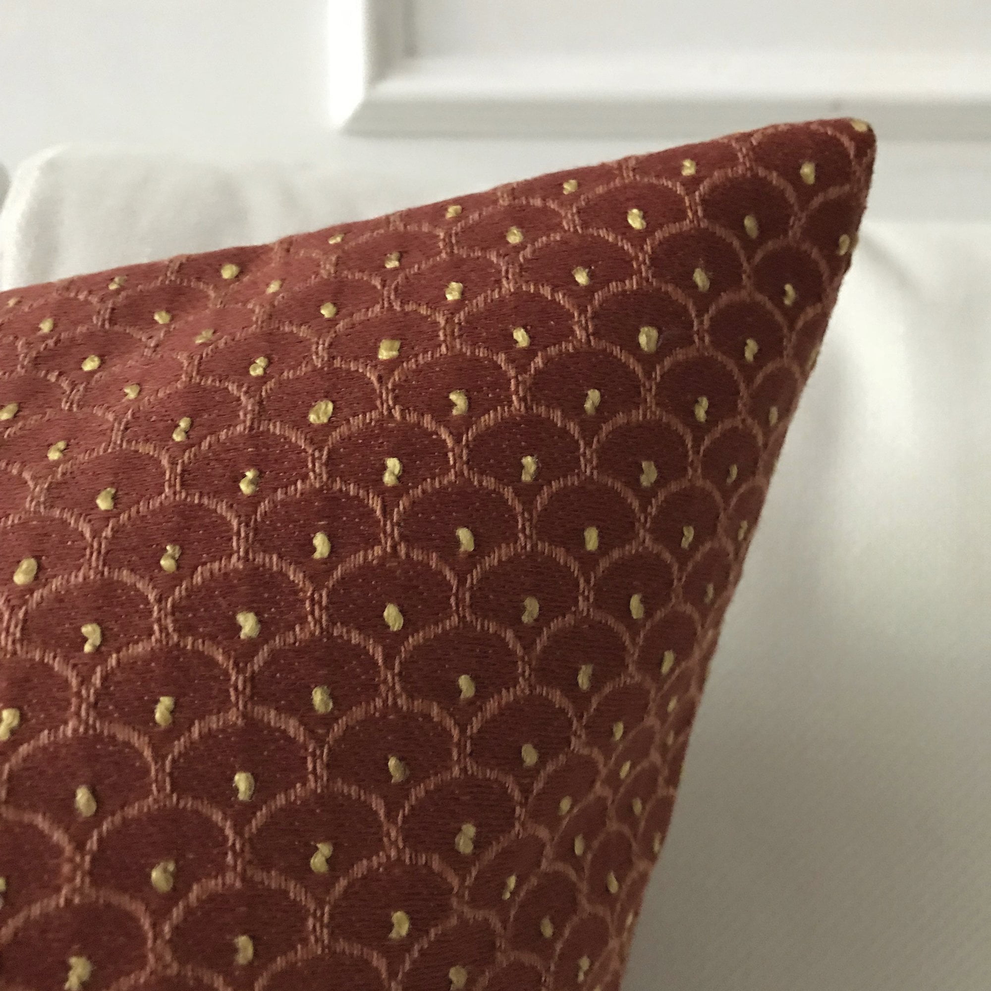 Burgundy and top gold throw pillows