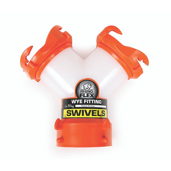 Camco Sewer Hose Connector 39812 RhinoFLEX; Wye Fitting; Orange