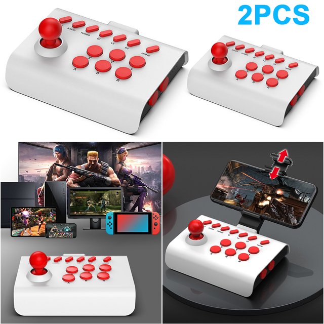 Gamepad Portátil 3 Modos Conexión Joystick para Juegos para PS4/PS3/PC (blanco + Rojo)