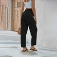 thumbnail image 2 of Patlollav Women'S Casual Wide Leg Pants Flowy Adjustable Tie Knot Elastic Waist Pants with Pockets, 2 of 6
