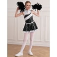 thumbnail image 3 of Yeahdor Girls Sleeveless Cheerleading Dance Suit Shiny Sequins Dress with Pompoms,Sizes 6-16 Black 10, 3 of 7