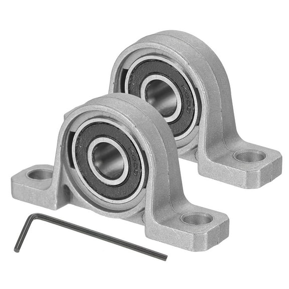 Uxcell Pillow Block Bearing 3/8" (10mm) Vertical Flange Pillow Block Pack of 2