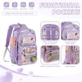 thumbnail image 5 of DAKIMOE Fashion Clear Backpack Heavy Duty PVC Transparent Bag See Through BookBag for Student School Work Festival Sport Travel, 5 of 10
