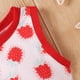 thumbnail image 3 of Gibobby Mamelucos para bebe niño Conjunto de diademas para niñas pequeñas sin mangas con estampado de fresas y volantes(Rojo, 6-9 Meses), 3 of 5