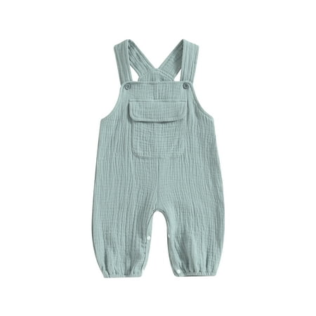 

GXFC Infant Baby Girl Boy Suspender One Piece Jumpsuit Newborn Sleeveless Rompers Shorts Overalls Toddler Casual Bodysuit Clothes 0-24M