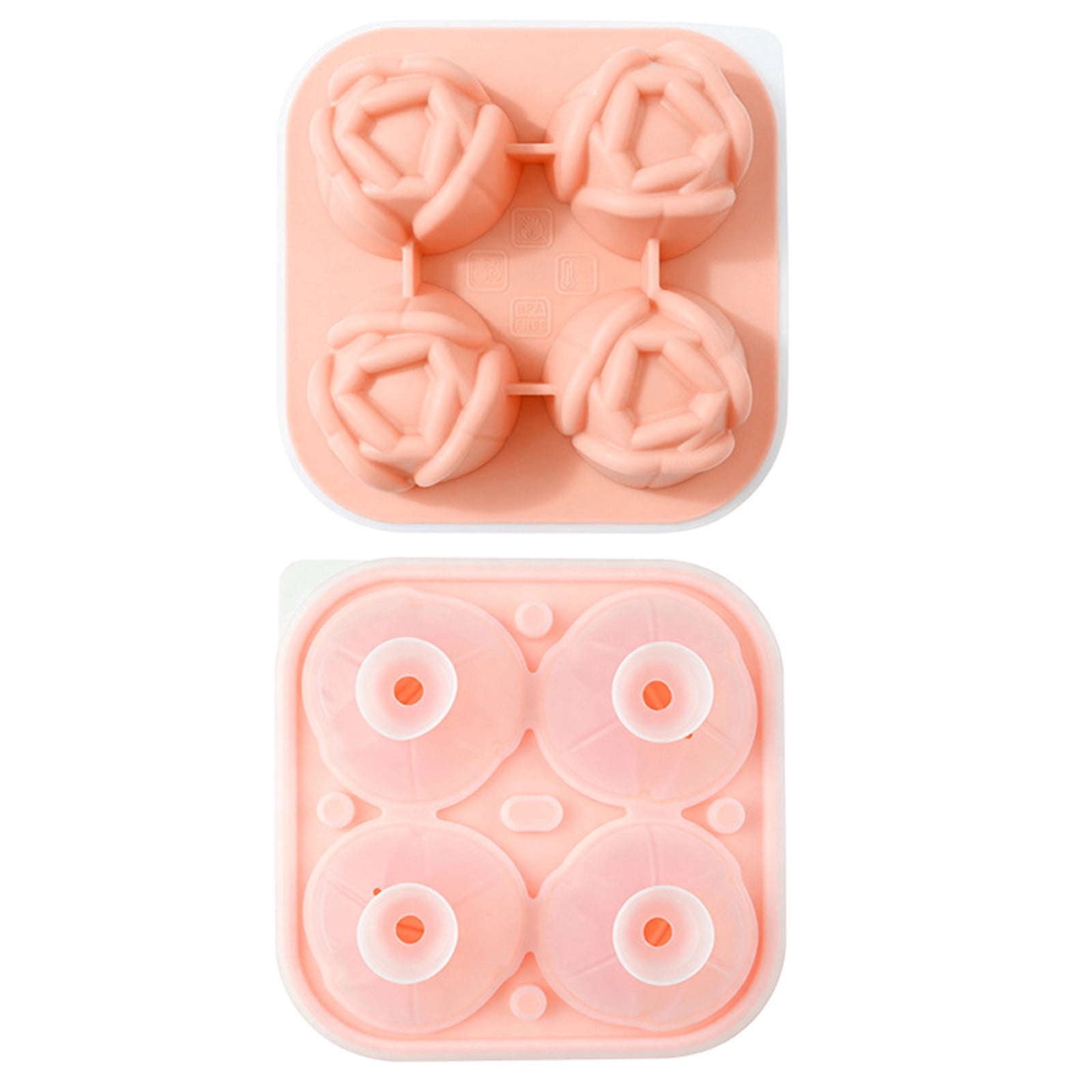 Werulen Flower Shape Silicone Ice Mold Flexible Reusable Easy Release Clean,Household Kitchen Freezer Drink Beverage Making,Ice Tray Mold,Ice Making Box,Kitchen Freezer Accessory