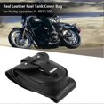 thumbnail image 2 of Real Leather Fuel Tank Chap Cover Panel Bag for Motorcycle Sportster XL 883 1200, 2 of 4