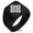 Black, variant on Stainless Steel Kamei Samurai Crest Geometric Pattern Biker Style Polished Ring
