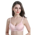 thumbnail image 3 of BIMEI Mastectomy Bra with Molded Foam Cups,T Shirt Bra for Women, Everyday Pocketed Seamless Wire Free Bra, Smoothing for No-Show Lines,Pink,42B, 3 of 9