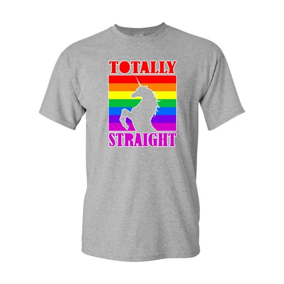 Totally Straight Funny Unicorn Adult DT T-Shirt Tee