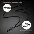 thumbnail image 4 of FindChic Black Cross Necklaces for Men Christian Necklace Pendant Jewelry for Men Boyfriend Husband with 22+2 inch Chain, 4 of 6