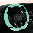 thumbnail image 5 of Cute Cat Ear Steering Wheel Cover Winter Warm Plush, Soft Non-Slip Grip Handle Protector, Fuzzy Cartoon Style Wheel Cover for Women Girls Car Accessories and Interior Decor, 5 of 6