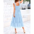 thumbnail image 3 of Vestido BTFBM para mujer de verano 2025, sin mangas, cuello cuadrado, 3 of 6