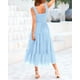 thumbnail image 3 of Vestido BTFBM para mujer de verano 2025, sin mangas, cuello cuadrado, 3 of 6