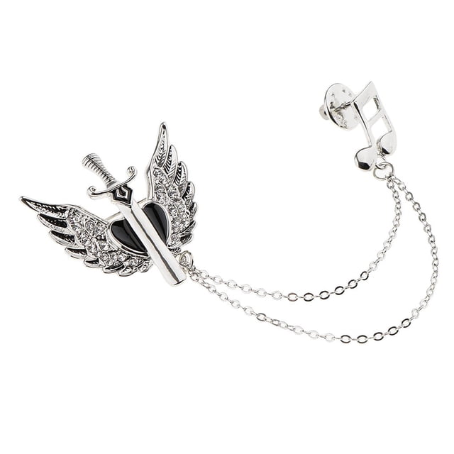 Broche de cadena Vogel Broche--pin para bufanda-de moda Plata