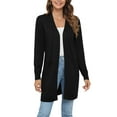 thumbnail image 3 of Uvplove Womens Classic Draped Long Sleeve Open Front Casual Knit Sweater Cardigan,Black,M,S-2XL, 3 of 8