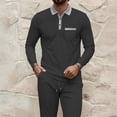 thumbnail image 6 of Men's Waffle Knit Long Sleeve Golf Shirt Contrast Collared T-Shirts Lightweight Breathable Stretch Performance Quick Dry Business Casual Tops with Chest Pocket, 6 of 9