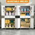 thumbnail image 3 of SUPEER Metal Storage Cabinet with 2 Drawer and Pegboards,71" H Top Workbench Mobile Tool Chests Garage Cabinets with 4 Wheels,Tool Cabinets for Home,Office,Shop，Assembly Required, Gray, 3 of 7