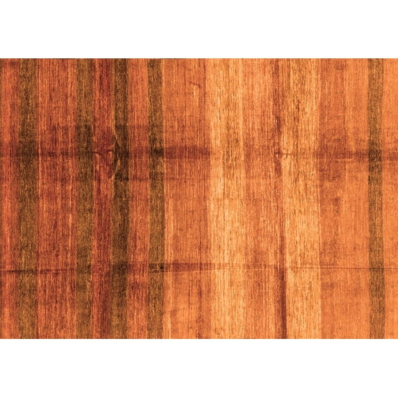 Ahgly Company Indoor Rectangle Abstract Orange Modern Area Rugs, 8' x 10'