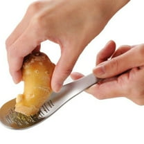 GOOHOCHY Stainless Steel Grater Garlic Press Silver 1Set 6.7x1.6x0.08in