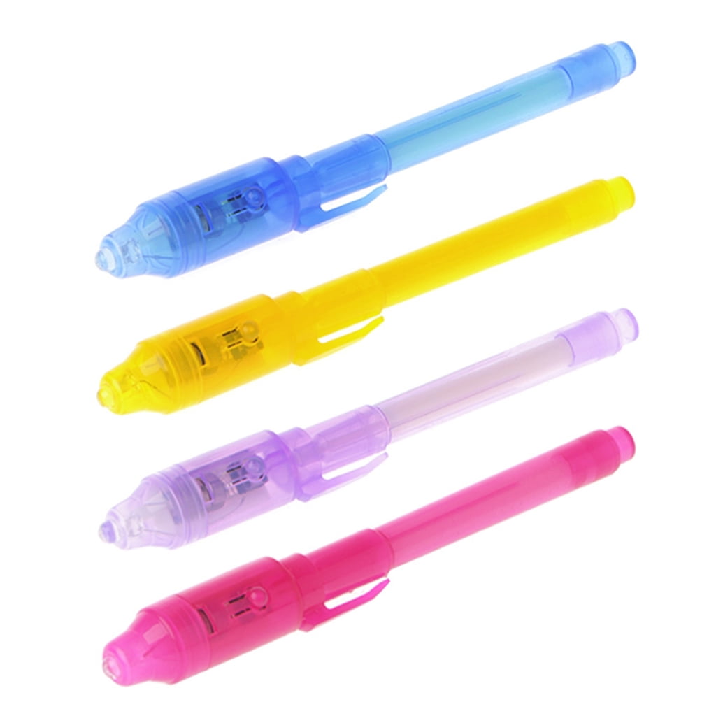 2-8Pcs Invisible Ink Pen Built in UV Light Magic Marker For Pen Safety To Use