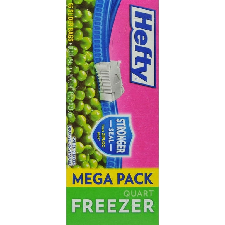 Hefty Quart Freezer Slider Bags - 1 quart Capacity - 7