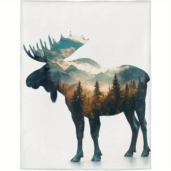 Moose Blanket for Moose Lovers Mountain Animal Throw Blanket Warm Gifts for Adult Teen