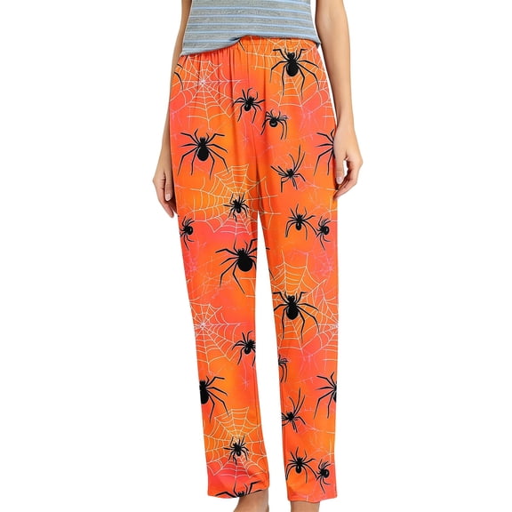 Miqool Women's Halloween Pajama Pants Cute Soft Long Bottoms Casual Pjs Pj Jammies with Elastic Waist S-5XL
