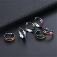 thumbnail image 2 of HIJONES LGBT Pride Hoop Earrings Stainless Steel Rainbow Colorful Earrings Gay Lesbian Bisexual Transgender LGBTQ Huggie Ear Jewelry Lesbian, 2 of 4