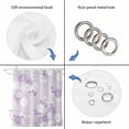 thumbnail image 4 of Purple White Floral Shower Curtain, Waterproof Shower Curtains for Bathroom, Spring Botanical Leaves Farmhouse Washable Fabric Bathtub Curtain Set Bath Decor with 12 Hooks 48"x72", 4 of 8