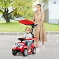 thumbnail image 2 of Gymax 3-in-1 Sliding Walker w/ Adjustable Canopy Horn Music & Light for Boys & Girls Red, 2 of 10