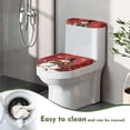 thumbnail image 4 of HELLHERO Durable Polyester Fabric Bathroom Toilet Lid Cover Set, Fits All Toilet Shapes, Elastic Edge 17x21 Inches Adjustable, Reusable, 4 of 8