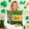 thumbnail image 6 of KOYPTL St.Patrick's Day Decorations Pillow Covers 18 x 18 Inch Green Shamrock Heart Lucky Charm Buffalo Plaid Pillow Cases for Home Sofa Couch Cushion Decor(1PC), 6 of 7