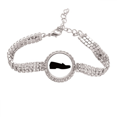 thumbnail image 1 of Los hombres zapatos de cuero negro silueta patron Pulsera de tobillera de cadena de tenis, joyería de diamantes, 1 of 3