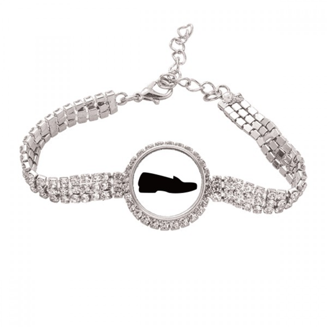 Los hombres zapatos de cuero negro silueta patron Pulsera de tobillera de cadena de tenis, joyería de diamantes