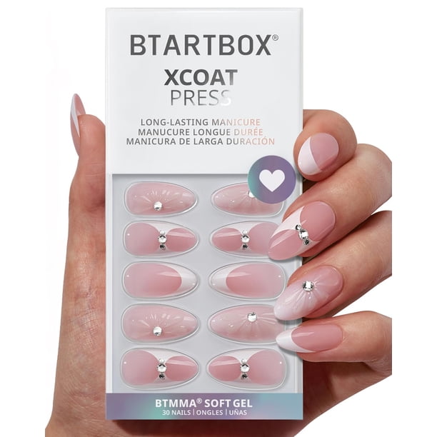 Lámpara de punta francesa BtartBox de Press On Nails, curable en 3D, color almendra