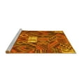 thumbnail image 2 of Ahgly Company Machine Washable Indoor Rectangle Patchwork Yellow Transitional Area Rugs, 6' x 9', 2 of 4