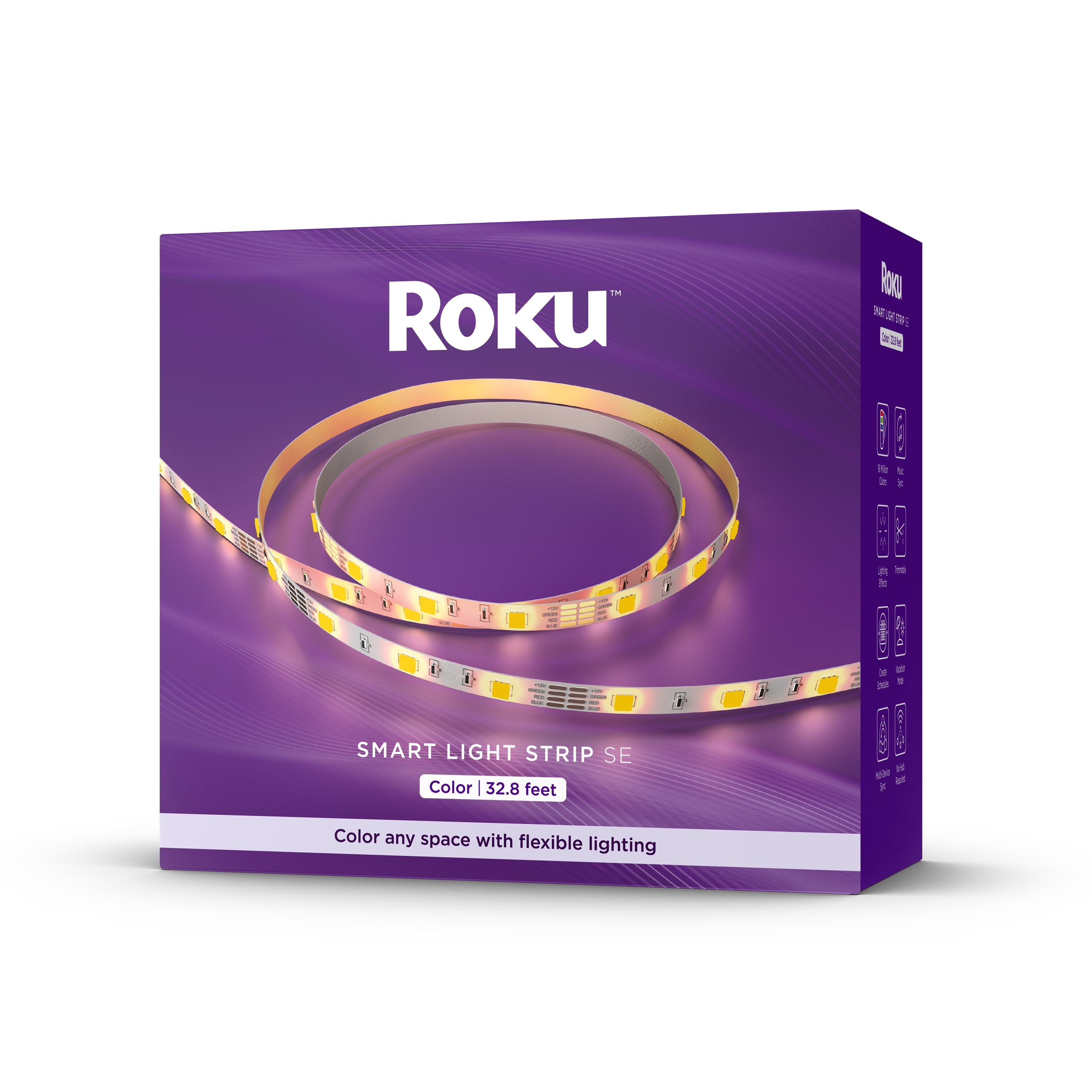Roku Smart Home Smart Light Strip SE 32.8 Foot with 16 Million Color Options, White Light Option, and Custom Presets