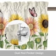 thumbnail image 6 of Pastoral Sunflower Butterfly Valances for Windows,Kitchen Valance Rod Pocket Short Curtain, Vintage Plant Valance Curtain Window Valances for Bedroom Bathroom Living Room 42x18in, 6 of 9
