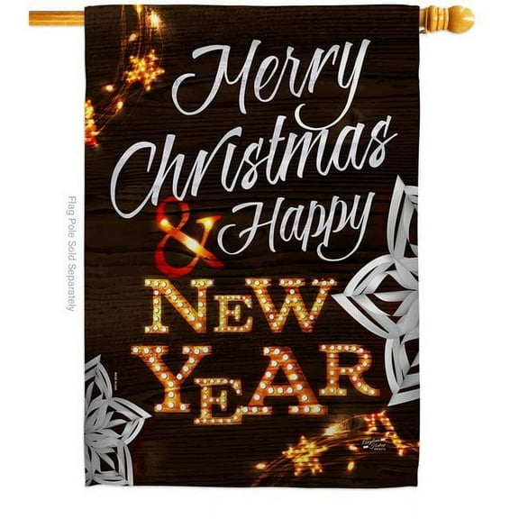 Angeleno Heritage 28 x 40 in. Lightful Holidays House Flag with Winter Christmas Double-Sided Decorative Vertical Flags Decoration Banner Garden Yard Gift