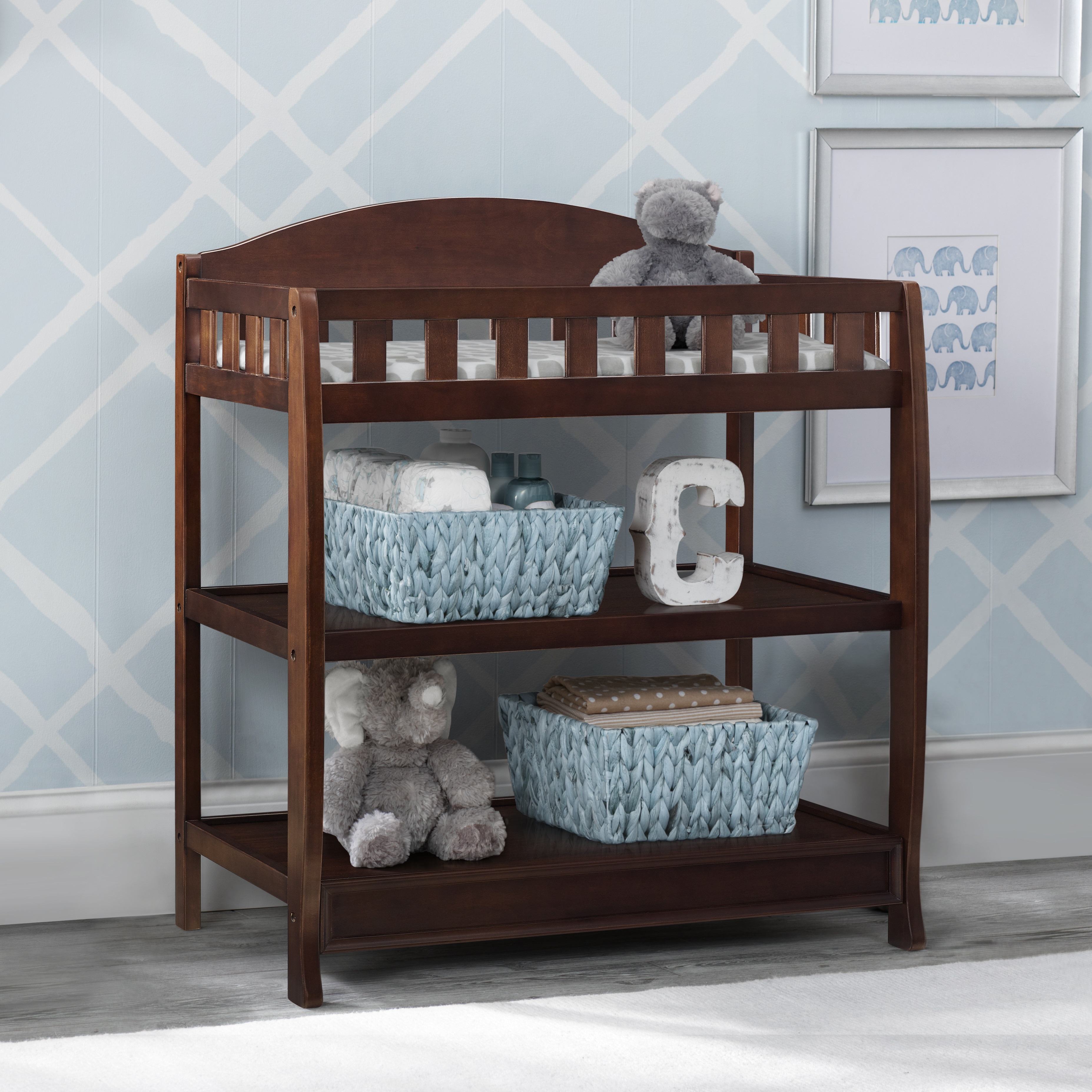 Delta Children Wilmington Changing Table with Pad, Walnut Espresso - image 5 of 5