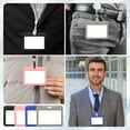 thumbnail image 6 of Uxcell 3 Pack Clear Badge Holder, Plastic ID Badge Holder Double Sided Horizontal ID Protector Clips, Blue, 6 of 6