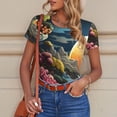 thumbnail image 6 of Yiaed Sunset Floral Fantasy Landscape Print Women's Waist-Cinching Short-Sleeved Onesie,Elastic Onesiet,Snaps At Bottom,Easy To Put On And Take Off for Wome Bodysuit-Large, 6 of 7