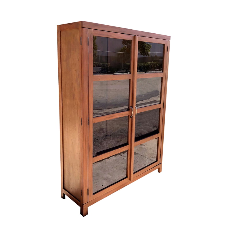 Collectors Display Cabinet Wooden Glass Shelves Vitrine Collections Wall Mounted 