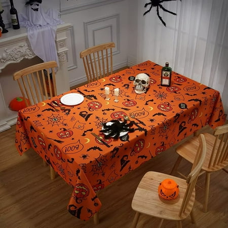

Litake Rectangle Halloween Tablecloth Waterproof Wrinkle Resistant and Washable Tablecloth Scary Themed Table Cover for Holiday Dinner Party Decoration 60*102inch