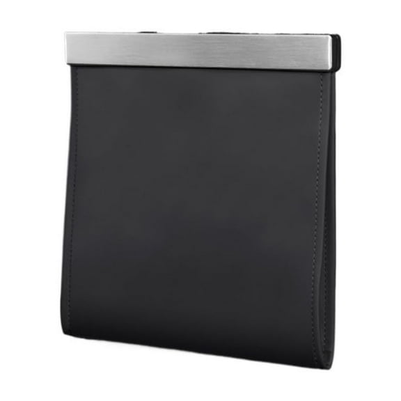 Leather Car Trash Can Magnetic Seat Back Hanging Hidden Storage Bag Vehicle Interior Organizer Creative Auto Accessories black