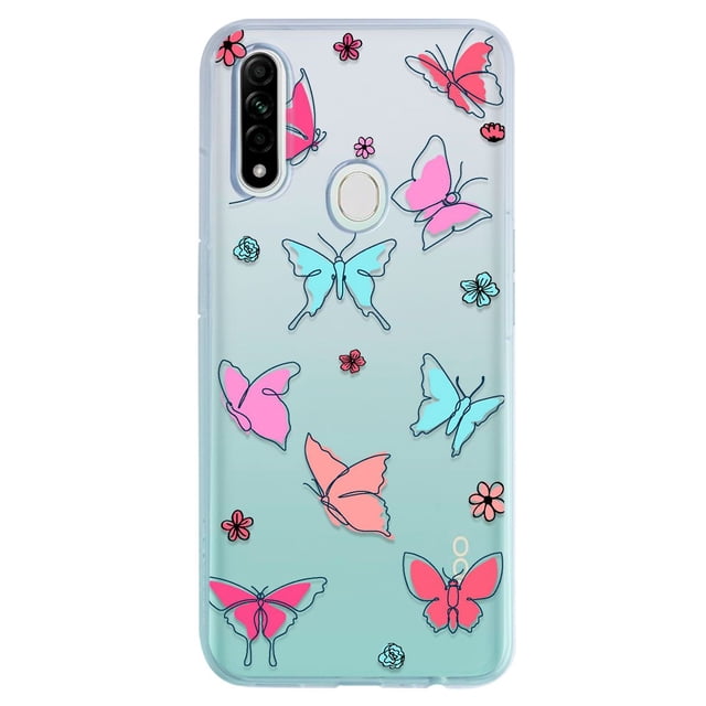 Funda para Oppo A8 InstaCase Case Trazo de Mariposas Antigolpes