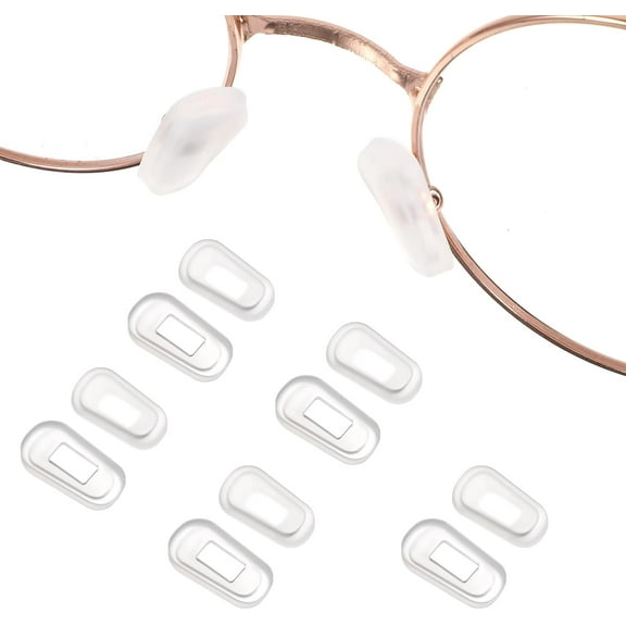 Zkca 6 Pairs Eyeglass Nose Pads Cover, 3mm Thickness Clear Silicone Nose Pads for Eyeglass Nose Pads Soft Cushion Slip-on Eyewear Protective Covers for Nose Bridge Pads Eye Glass A417